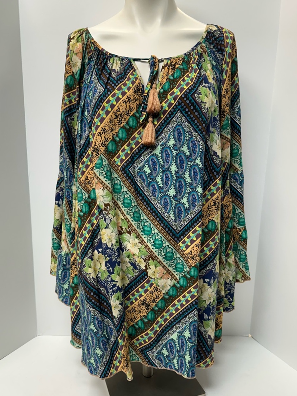 Johnny Was JADE Multicolor Paisley & Floral Blouse